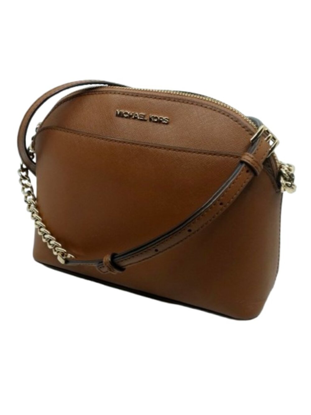 MICHAEL KORS~Cindy~LUGGAGE LEATHER SAFFIANO SMALL DOME CROSSBODY BAG